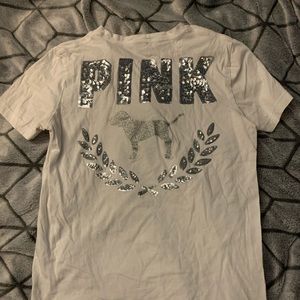 VS PINK *BLING* Campus Tee Size XS *DISCONTINUED*